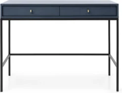 FURNIX Wandkonsole Schreibtisch HOLLARD Wohnzimmerkonsole Sekretär Schreibtisch Modernes Design Loft BLAU T104