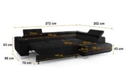 ALTDECOR Ecksofa GUSTA Mit Schlaffunktion Und Bettkasten Mit Gasdruckfeder, Polstercouch In L-Form Links Angeordnet, Ideal Als Gästebett - 272x202 Cm, Grau, Ottomane Links -VIDAXL || HOMCOM Verkäufe 8abfe6a9b601c3ed16698b9791392753