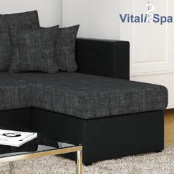 VitaliSpa Ecksofa Mit Schlaffunktion Schwarz Grau 24 X 144 X 95 Cm Kunstleder Webstoff -VIDAXL || HOMCOM Verkäufe 8b54e70e374e6b81db67c8bbe3406be2