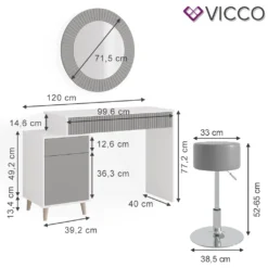 Vicco Schminktisch Arles Weiß Hellgrau 120 X 77,2 X 40 Cm Holzwerkstoff -VIDAXL || HOMCOM Verkäufe 8d835772f09422f4b1fee9b5e5e5f351