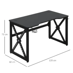 HOMCOM Computertisch Mit LED-Leuchten Monitorablage PC Tisch Gaming Tisch Mit Becherhalter E-Sport-Stil Bürotisch Mit Verstellbaren Füßen MDF Metall Schwarz 120 X 60 X 73 Cm -VIDAXL || HOMCOM Verkäufe 8de558db2577e260f59a8b681e4fa493