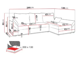 Mirjan24 Ecksofa Dante L, Eckcouch, Couch Mit Bettkasten Und Schlaffunktion, L-Form, Wohnzimmer (Farbe: Alova 36 + Alova 04) -VIDAXL || HOMCOM Verkäufe 9062ed952c45669694997090a1f762dc
