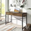 COSTWAY Schreibtisch Computertisch Mit 2 Schubladen, Kleiner Bürotisch PC Tisch, Arbeitstisch Officetisch 112 X 48 X 76 Cm (Rustikales Braun)