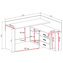 Domando Schreibtisch Maiori Modern Für Büro Breite 130cm, Zwei Arbeitsflächen In Kontrastfarben In Artisan Eiche Und Weiß Matt 7 Domando Schreibtisch Maiori Modern Für Büro Breite 130cm, Zwei Arbeitsflächen In Kontrastfarben In Artisan Eiche Und Weiß Matt -VIDAXL || HOMCOM Verkäufe 917fe5af64fec4d351395752750f413f