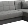 Inter Handels Ecksofa Alaska Grau Mit Bettkasten Und Schlaffunktion | L-Couch Aus Kunstleder Und Webstoff