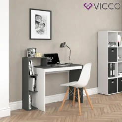 Vicco Schreibtisch Leo Weiß Anthrazit 110 X 91 X 40 Cm Holzwerkstoff