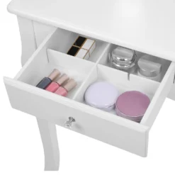 Schminktisch Mit Spiegel Und Hocker Frisiertisch Mit 4 Schubladen Inkl. 2 Stück Unterteiler Kosmetiktisch Mit Kippsicherung Weiß SONGMICS RDT07W -VIDAXL || HOMCOM Verkäufe 93344ba0c12601f1a9132a1ce0d5e564