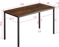 Tectake Schreibtisch Vanport 120x60x75,5cm - Industrial Dunkelbraun -VIDAXL || HOMCOM Verkäufe 93adfd92c30bf628a71491c166090a87