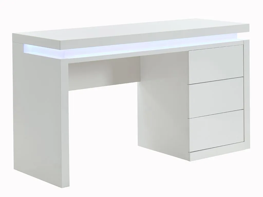 Schreibtisch Mit 3 Schubladen & LED-Beleuchtung - MDF - Weiß - EMERSON 2 Schreibtisch Mit 3 Schubladen & LED-Beleuchtung - MDF - Weiß - EMERSON – Bild 2