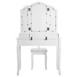 Schminktisch Mit Spiegel Und Hocker Frisiertisch Mit 4 Schubladen Inkl. 2 Stück Unterteiler Kosmetiktisch Mit Kippsicherung Weiß SONGMICS RDT07W -VIDAXL || HOMCOM Verkäufe 96b3a795c3e1e5ca57a93b28735c6fa1