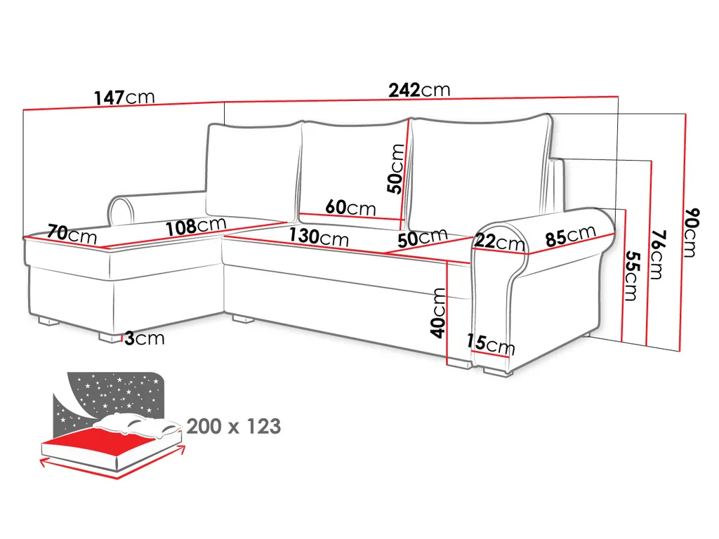 Mirjan24 Ecksofa Dakar, Stilvoll Eckcouch Mit Bettkasten Und Schlaffunktion,Universell (Farbe: Manila 02 + Manila 04) 6 Mirjan24 Ecksofa Dakar, Stilvoll Eckcouch Mit Bettkasten Und Schlaffunktion,Universell (Farbe: Manila 02 + Manila 04) – Bild 6