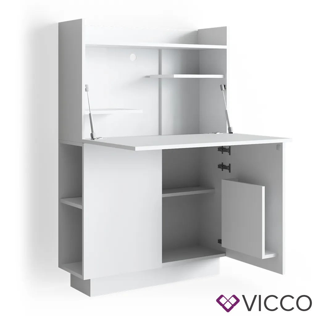 Vicco Schrankschreibtisch Alena Weiß 85 X 118,9 X 27 Cm Holzwerkstoff 2 Vicco Schrankschreibtisch Alena Weiß 85 X 118,9 X 27 Cm Holzwerkstoff – Bild 2