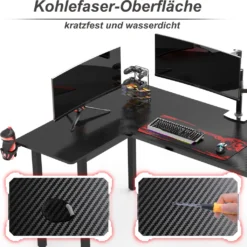 Iropro Gaming Tisch L Form Eckschreibtisch 155CM, Schreibtisch L-förmiger Ergonomic Gaming Computertisch Kohlefaseroberfläche Für E-Sport 155x110x77.5CM 9 Iropro Gaming Tisch L Form Eckschreibtisch 155CM, Schreibtisch L-förmiger Ergonomic Gaming Computertisch Kohlefaseroberfläche Für E-Sport 155x110x77.5CM -VIDAXL || HOMCOM Verkäufe 99b7cf4c04f1ca6ef76c488c302be642