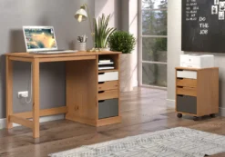 Inter-Furn Schreibtisch Mestre Kiefer Massiv Honigfarben/Weiß/Grau 108 X 75 X 55 Cm -VIDAXL || HOMCOM Verkäufe 9a34fa939f292a2a04e813245ecb32af