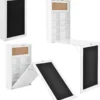[en.casa] Klappschreibtisch Schreibtisch Zum Ausklappen Wandklapptisch Mit Tafel Und Pinnwand Weiß