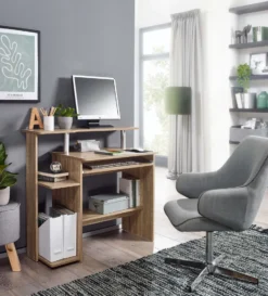 WOHNLING Computertisch WL1.171 Sonoma 94x90,5x48,5 Cm Laptop Tisch Modern Mit Tastaturauszug | PC-Tisch Mit Drucker-Ablage Platzsparend | Schreibtisch Für Kleine Räume Mit Ablage | Laptoptisch Klein -VIDAXL || HOMCOM Verkäufe 9b7a2b56f51c2f592f5ed5669471506f