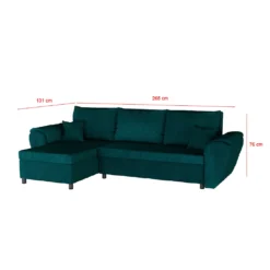 Selsey Ecksofa CEBDIE - Schlafsofa In L-Form Mit Ottomane, Bettkasten Und Veloursbezug In Dunkelgrün, 265 Cm Breit -VIDAXL || HOMCOM Verkäufe 9c7a4f2d4bc56f92b3b63af629e6e810