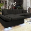 Mirjan24 Ecksofa Malwi LED, L-Form Polsterecke Mit Bettkasten, Schlafsofa Mit Beleuchtung (Farbe: Ikar 09, Seite: Links)