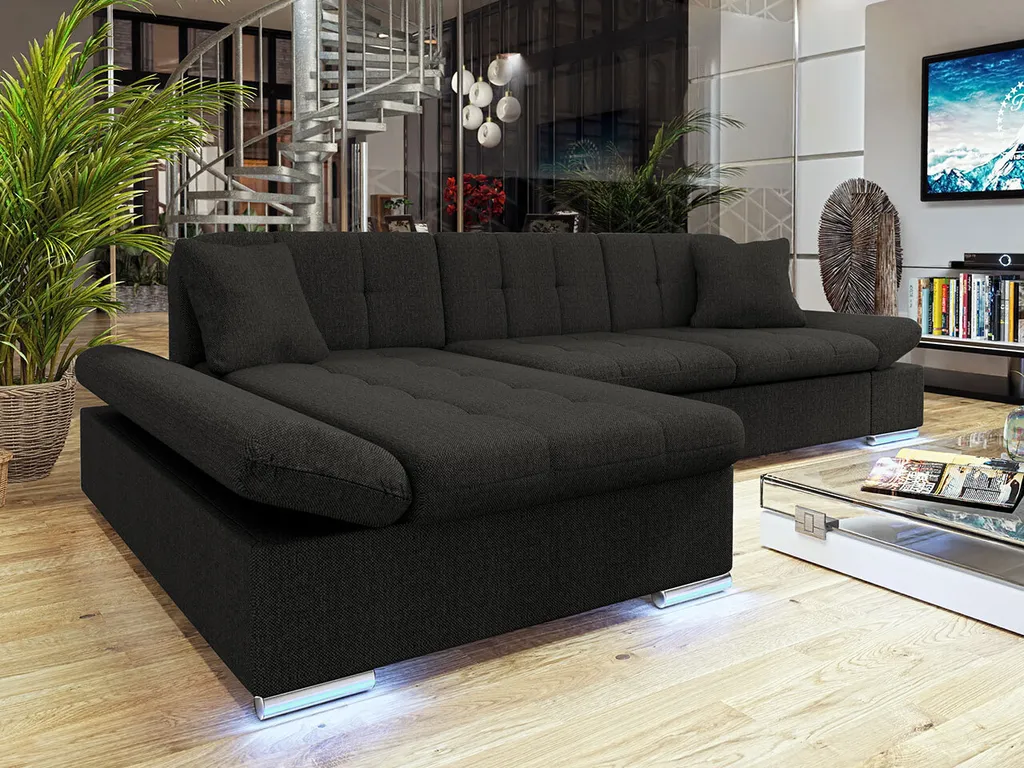 Mirjan24 Ecksofa Malwi LED, L-Form Polsterecke Mit Bettkasten, Schlafsofa Mit Beleuchtung (Farbe: Ikar 09, Seite: Links) 1 Mirjan24 Ecksofa Malwi LED, L-Form Polsterecke Mit Bettkasten, Schlafsofa Mit Beleuchtung (Farbe: Ikar 09, Seite: Links)