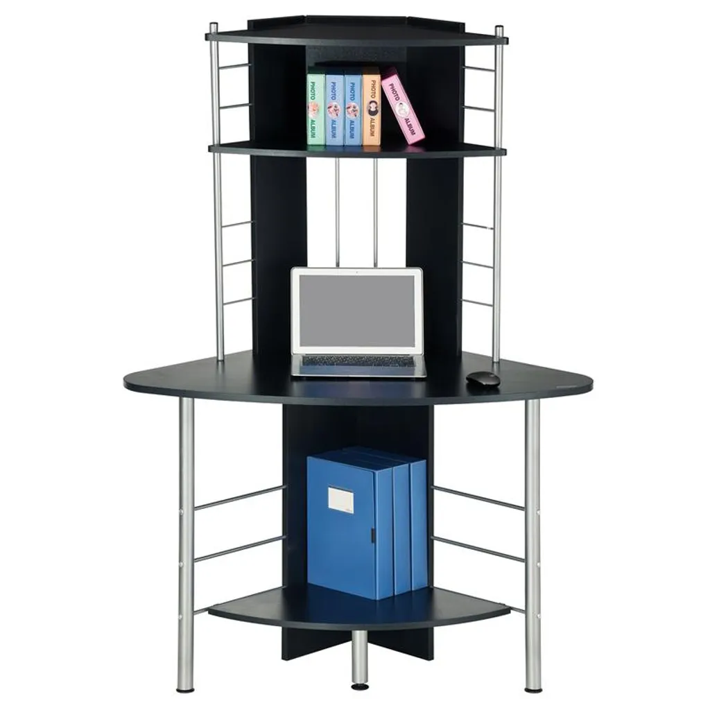 SixBros. Eckschreibtisch In Schwarz, Platzsparender Computerschreibtisch Für Ihr Büro, Winkelschreibtisch, 113 X 65 Cm B-1010/60 1 SixBros. Eckschreibtisch In Schwarz, Platzsparender Computerschreibtisch Für Ihr Büro, Winkelschreibtisch, 113 X 65 Cm B-1010/60