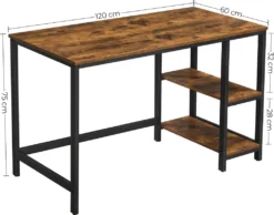 VASAGLE Computertisch Schreibtisch Mit 2 Regale Rechts/links 120 X 75 X 60 Cm Holzoptik Metallgestell PC-Tisch Arbeitstisch Vintage LWD47X -VIDAXL || HOMCOM Verkäufe 9ec80806764f29ddc4b27e411c4787e4