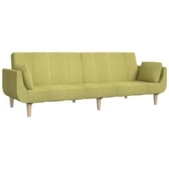 VidaXL Schlafsofa 2-Sitzer Mit 2 Kissen Grün Stoff