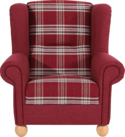 Max Winzer Ohrenbackensessel Monarch Flachgewebe Rot