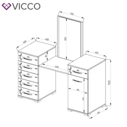 Vicco Schminktisch Zoe Frisiertisch Frisierkommode Spiegel Weiß Hochglanz -VIDAXL || HOMCOM Verkäufe a08eabb0d0948e317114489c6b109174