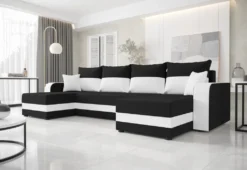 Sofa Mit Schlaffunktion In U-Form WELTA, Couch, Schlaffunktion , Wohnlandschaft Wohnzimmer, 313x80x139 Rainbow 15/rainbow 31