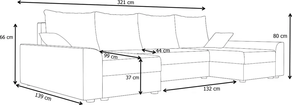 Sofa Mit Schlaffunktion In U-Form PAMELA, Couch, Schlaffunktion , Wohnlandschaft Wohnzimmer, 321x80x139, Sawana 14/sawana 05 2 Sofa Mit Schlaffunktion In U-Form PAMELA, Couch, Schlaffunktion , Wohnlandschaft Wohnzimmer, 321x80x139, Sawana 14/sawana 05 – Bild 2