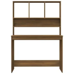 VidaXL Schreibtisch Mit Regal Braun Eiche 110x45x157 Cm Holzwerkstoff -VIDAXL || HOMCOM Verkäufe a1f02b723b88c44a802c407cca044a92