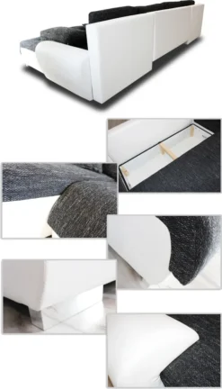 Wohnlandschaft Otis - Big Sofa, Eckcouch, Ecksofa, Couch Mit Schlaffunktion Und Bettkasten, U-Sofa, U-Form (Schwarz + Schwarz (Madryt 1100 + Berlin 02)) -VIDAXL || HOMCOM Verkäufe a2883a8968d0299db7863ffa311cf11c