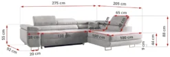 MKS MEBLE Ecksofa Wohnzimmer - L-Form Couch Mit Schlaffunktion - Wohnzimmer L Couch - Polstersofa Mit Bettkasten - Gustaw Hellgrau -VIDAXL || HOMCOM Verkäufe a2ba1bc2c70f606a352c104f20d203e4
