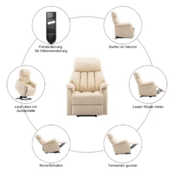 MCombo Elektrisch Aufstehhilfe Fernsehsessel Relaxsessel Elektrisch Verstellbar 7299CW -VIDAXL || HOMCOM Verkäufe a31d2516aeffee7085f4dbb0894928ad