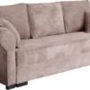 Mirjan24 Schlafsofa Olimpia Cord, Couch Mit Schlaffunktion Und Bettkasten, Freistehendes 3 Sitzer Aufklappbar Sofa (Farbe: Poso 145)
