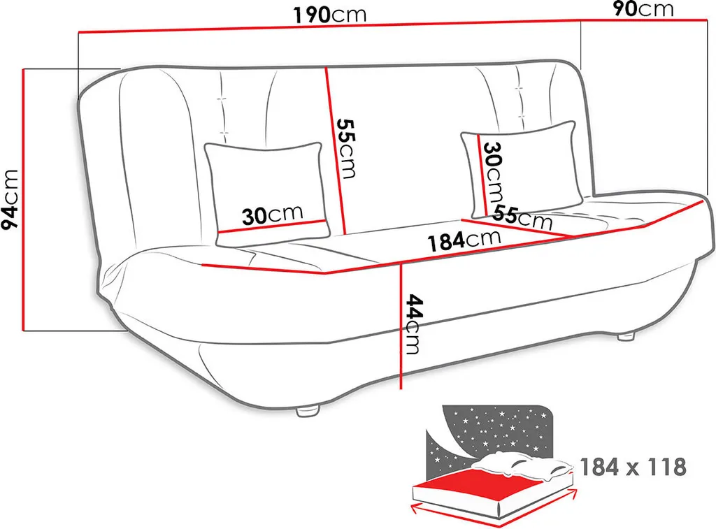 Mirjan24 Sofa Pinto Mit Bettkasten Und Schlaffunktion, Schlafsofa, Couch Vom Hersteller (Alova 04 + Alova 46) 4 Mirjan24 Sofa Pinto Mit Bettkasten Und Schlaffunktion, Schlafsofa, Couch Vom Hersteller (Alova 04 + Alova 46) – Bild 4