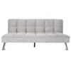 Sofa HWC-K21, Klappsofa Couch Schlafsofa, Nosagfederung Schlaffunktion Liegefläche 187x107cm Samt, Grau