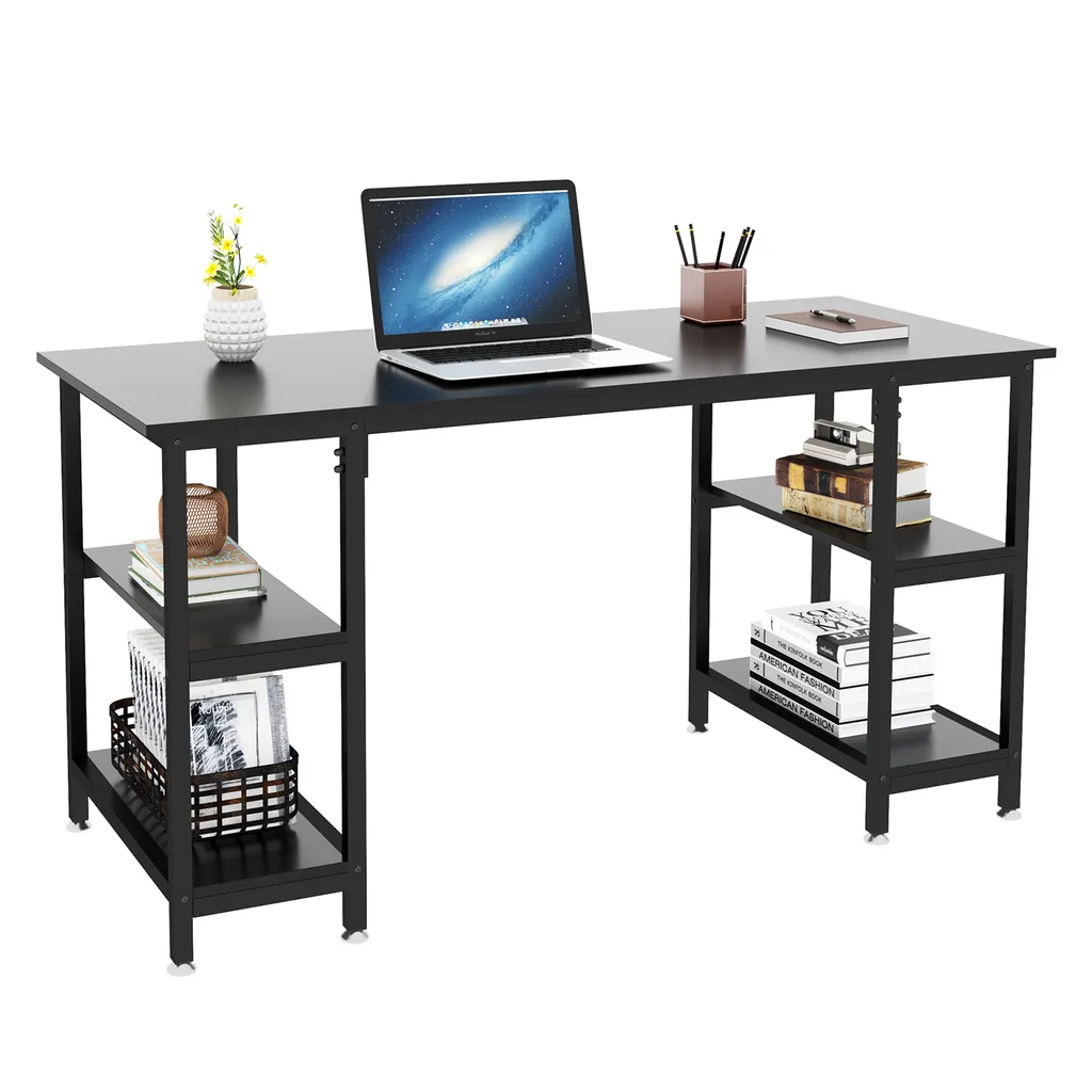 Dripex Schreibtisch Computertisch Bürotisch Eckschreibtisch Gaming Tisch PC Mit Regalfächer Schwarz 120 X 48 X 76CM 4 Dripex Schreibtisch Computertisch Bürotisch Eckschreibtisch Gaming Tisch PC Mit Regalfächer Schwarz 120 X 48 X 76CM – Bild 4