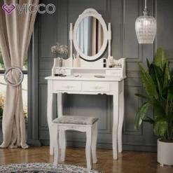 Vicco Schminktisch + Hocker Meghan Weiß 75 X 146,5 X 40 Cm Holzwerkstoff -VIDAXL || HOMCOM Verkäufe a4e4e48ea641951662e49a091e1dbe25