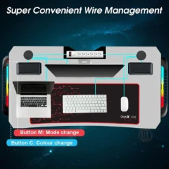 Dripex Gaming Tisch Mit LED, Ergonomischer Schreibtisch Mit Mauspad, Getränke-, Gamepad- Und Kopfhörerhalter, Kohlefaser-Desktop 10 Dripex Gaming Tisch Mit LED, Ergonomischer Schreibtisch Mit Mauspad, Getränke-, Gamepad- Und Kopfhörerhalter, Kohlefaser-Desktop -VIDAXL || HOMCOM Verkäufe a59e05cab8b32136a5aec7f9a5ff5fc2