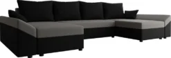 Mirjan24 Ecksofa Dante U, Eckcouch, Couch Mit Bettkasten Und Schlaffunktion, U-Form, Wohnzimmer (Farbe: Alova 04 + Alova 36)