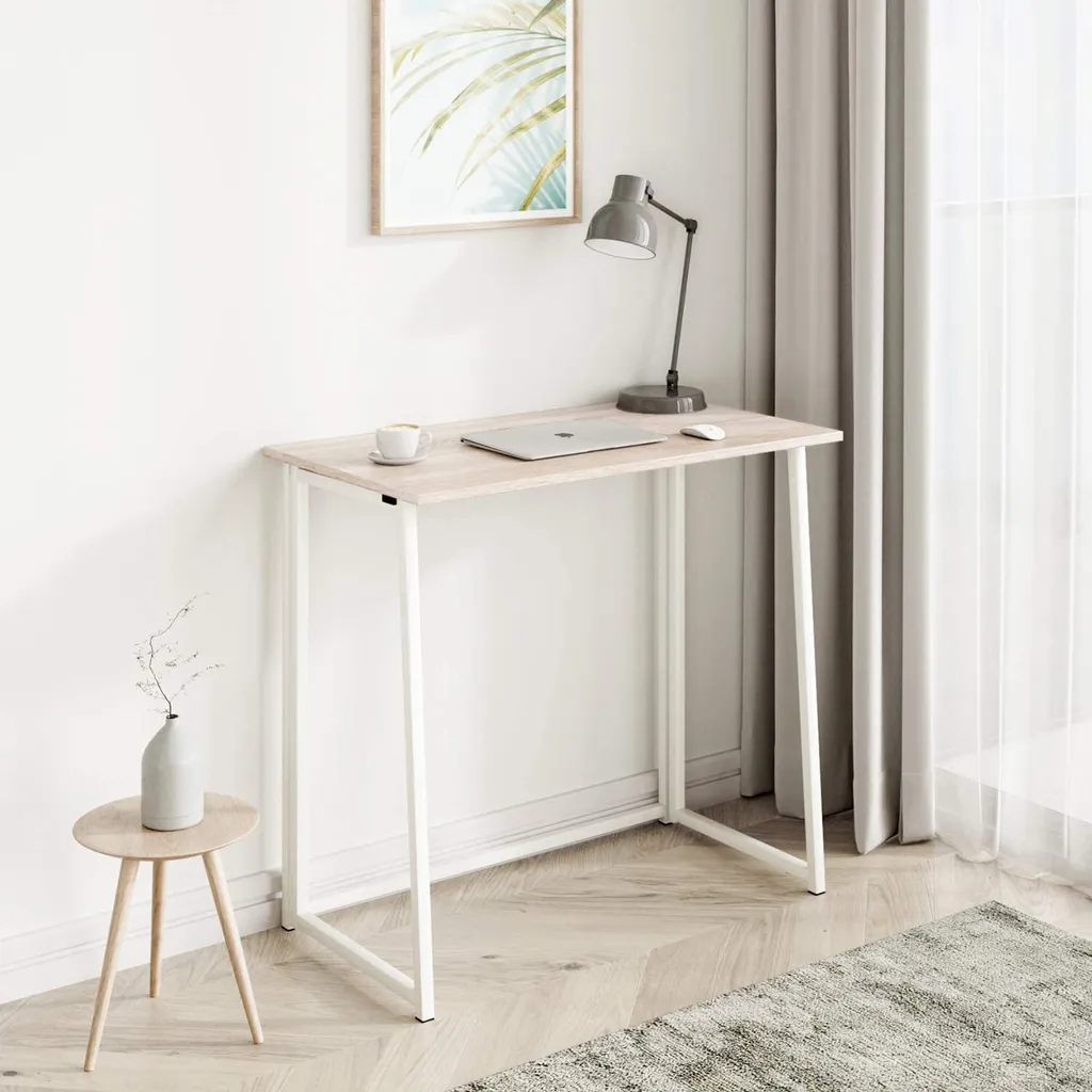 Dripex Faltbar Tisch Schreibtisch Computertisch Für Homeoffice Arbeitszimmer Klappbar PC Tisch (Eichefarbe) 6 Dripex Faltbar Tisch Schreibtisch Computertisch Für Homeoffice Arbeitszimmer Klappbar PC Tisch (Eichefarbe) – Bild 6