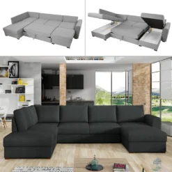 Mirjan24 Ecksofa Wilma, Eckcouch Vom Hersteller, U-Form Schlafsofa, Stilvoll Polsterecke, Wohnzimmer Sofagarnitur (Farbe: Twist 23, Seite: Links) -VIDAXL || HOMCOM Verkäufe a8b2b09055eef84fe3b0446e54d59885