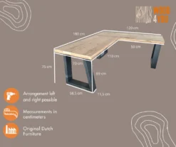 Wood4You Schreibtisch Eckschreibtisch Vancouver Aus Massivholz L Form – Idealer Computertisch, Desk, Bürotisch, Gamingtisch PC Tisch Mit Beingestell Anthrazit – Gerüstholz 180/120Lx70Tx75H -VIDAXL || HOMCOM Verkäufe a9d3d7d2444700e220c0b927702b0e19