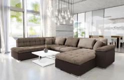 Mirjan24 Ecksofa Niko Bis, Bettkasten Und Schlaffunktion, Sofa Vom Hersteller, Wohnlandschaft, Polstergarnitur (Soft 066 + Lawa 02, Seite: Rechts)