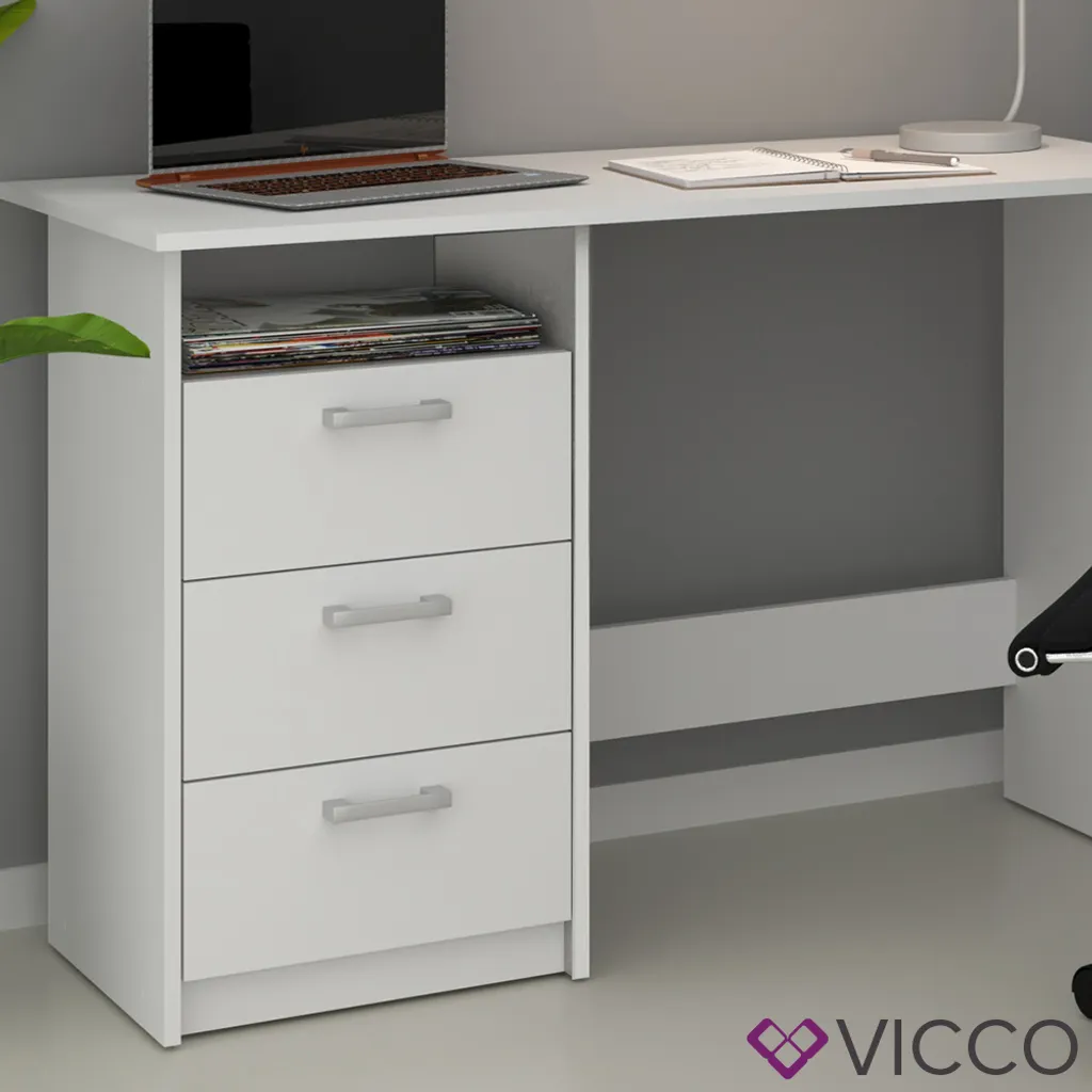 Vicco Schreibtisch Meiko Weiß 120 X 76,6 X 50 Cm Holzwerkstoff 5 Vicco Schreibtisch Meiko Weiß 120 X 76,6 X 50 Cm Holzwerkstoff – Bild 5