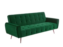 Schlafsofa Klappsofa 3-Sitzer - Samt - Tannengrün - POLANI -VIDAXL || HOMCOM Verkäufe ab263c03388ebc1495e7f80a92890467