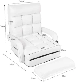 COSTWAY Klappsofa Verstellbar, Bodenstuhlsofa Mit Armlehnen Und Kissen, Weiß -VIDAXL || HOMCOM Verkäufe ace1078481ab09da2244ce98787471ff