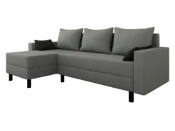Mirjan24 Ecksofa Brick, Eckcouch Mit Schlaffunktion Und Bettkasten, Freistehendes 4 Sitzer Polstersofa (Farbe: Alova 10 + Alova 04)