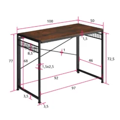 Tectake Schreibtisch Paterson Klappbar 102x51x77cm - Industrial Dunkelbraun -VIDAXL || HOMCOM Verkäufe ad04c4c3dbc83027c75e65b258c73ff6